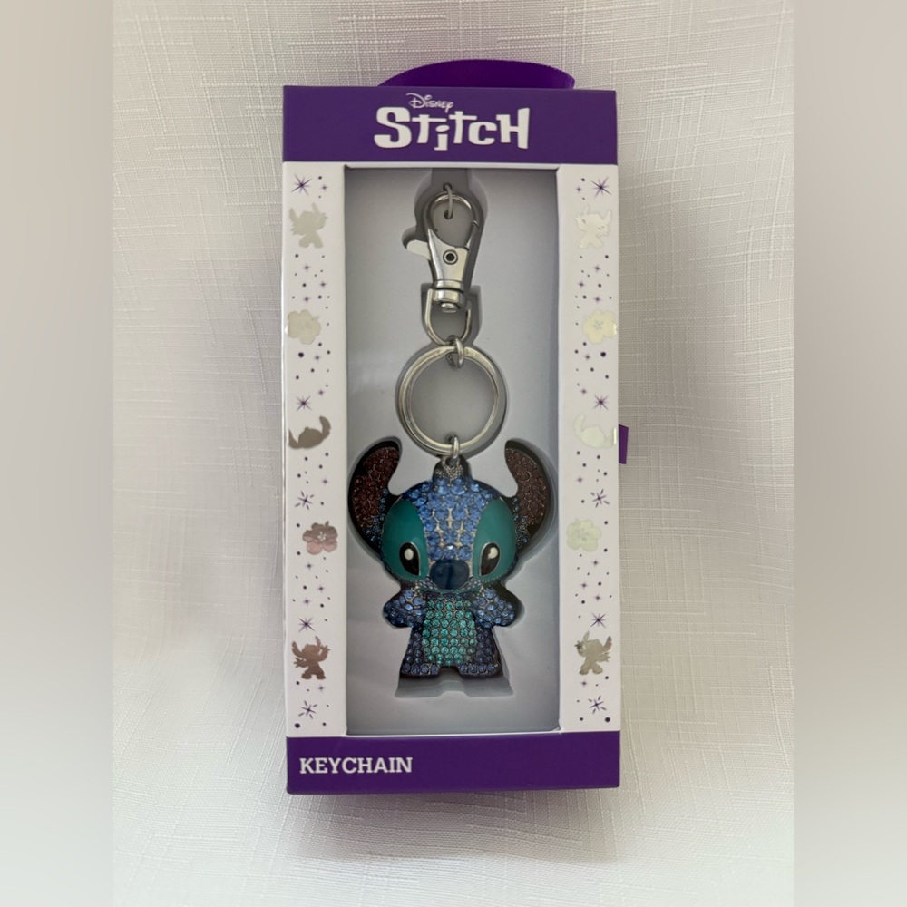 Disney Stitch Jacmel Bag Charm/Key Chain With Rhinestones Blue NEW HTF VIRAL